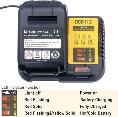 Replacement Battery Charger For 12V 20V And 60V Max Lithium Ion Batteries Quick No Fuss Charge Compatible With DCB Series Tools