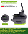 18V Battery Adapter For Dyson V7 V8 Cordless Vacuum Converts Ryobi 18V Battery To Dyson V7 V8 Power showing charge indicator
