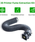Voron 2.4 R2 Filament Fume Extraction Kit With Retractable Exhaust Hose And 6038 Ventilation Fan For 3D Printer Enclosure setup showcasing flexible duct.