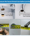 Diagram showing faucet thread measurements for Sink Faucet Hose Sprayer Attachment With 10 Adapters All In One Dual Function Handheld Bidet