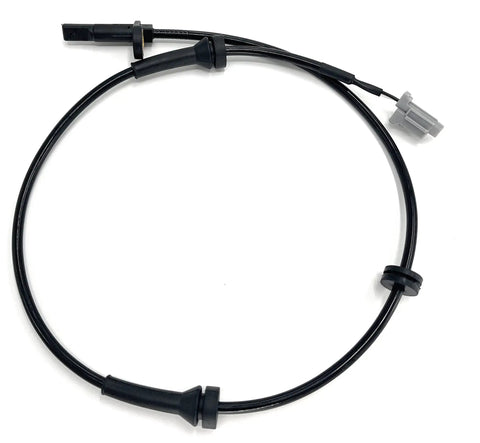 Premium Garage Approved Pair Of Front Abs Wheel Speed Sensors For 2008-2014 Nissan Rogue And 2007-2013 Nissan X Trail 2.5L No Sweat Drop In Bolt On Swap Quality Fix - front view of sensor wire with connectors.