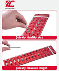 Stainless Steel Thread Gauge Kit For Nuts And Bolts ANSI Class 2B Go No Go Bolt Size And Thread Identifier Tool displayed on red panel