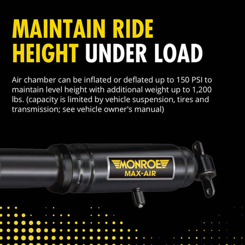 Max Air Adjustable Shock Absorber Pair For Chevy Silverado 1500 And GMC Sierra 1500 Trucks with label