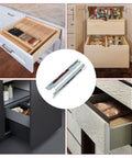Various kitchen drawers showcasing 15 Inch Undermount Drawer Slides 10 Pack Built Tough Full Extension Soft Close Concealed Runners.