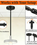 Dial In Your Perfect Drop Height Fast With These M10 Threaded Extension Rods Including Two Six And Twelve Inch Downrods Paired With A Sloped Ceiling Adapter So Pendants Or Chandeliers Look Legit And Level Over Island Setups - adjustable black threaded rod with swivel for sloped ceilings.