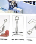 Set Of 10 Dope Lab Clamps For Water Flow Control And Test Tube Tubing Clips, close-ups showing stainless steel construction.