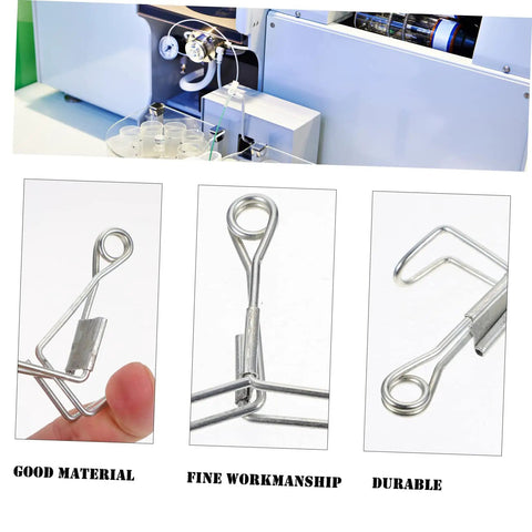 Set Of 10 Dope Lab Clamps For Water Flow Control And Test Tube Tubing Clips, close-ups showing stainless steel construction.
