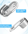 12 Pack Oval Closet Rod End Supports Heavy Duty Wardrobe Bracket Holders with Zinc Alloy material and screw holes.