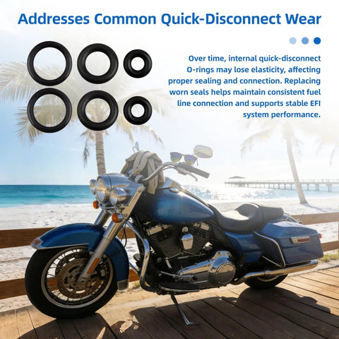 Harley Davidson Fuel Line Quick Disconnect O Ring Kit With Leak Proof Seals Two Sets Of Six O Rings 1999 and Newer Motorcycles