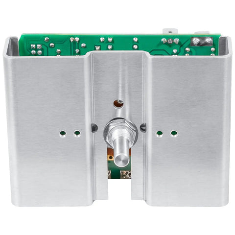 Oven Control Circuit Board Digital Potentiometer Replacement Part for COOK ONLY Series EB ES GB GS SLEB SLES SLGB SLGS with SC Suffix and Temp Probe 44-1220, OEM Upgrade for 1181998 and Cross References 46-1259 46, front view with metal casing and green PCB.