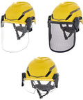 H1 V Gard Safety Helmet With Fas Trac III Ratchet Suspension For Boss Level Protection With face shields, yellow