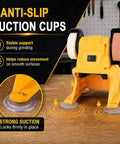Badass Heavy Duty Cordless Mini Bench Grinder Compatible With DeWalt 20V Tools showing strong suction cups for stability during use.
