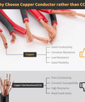 Low Voltage Landscape Lighting Wire 14 Gauge 2 Conductor Red And Black 200 Feet Direct Burial, Weatherproof copper comparison