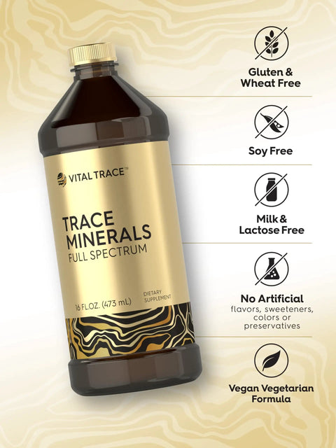 Liquid Trace Minerals With Magnesium Chloride Sodium And Potassium For Everyday Wellness 16 Fl Oz Vegetarian Non GMO Gluten Free bottle