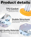 Heavy Duty Floor Lock for Carts with Adjustable Height Trolley Brake featuring TPU pad and manganese steel construction details