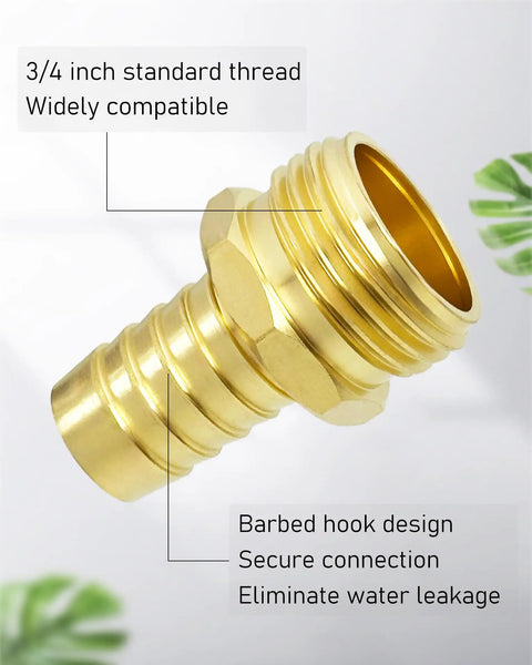 Two Pack Garden Hose Repair Kit For 5/8 Inch Hoses With Heavy Duty Brass Male Quick Connect Fittings And Stainless Steel Clamps
