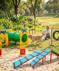 Doggie Dynamo Agility Training Set Outdoor Hurdles And Tunnel Obstacle Course For Backyards Builds Speed Balance And Focus