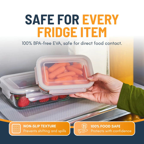Non Adhesive Refrigerator Liners 8 Pack Bpa Free Fridge Shelf Mats For Kitchen Cabinets Easy To Wash Clear Drawer Pads That Slash Grease Spills And Keep Your Pantry Super Neat And Straight Up Spotless Forever