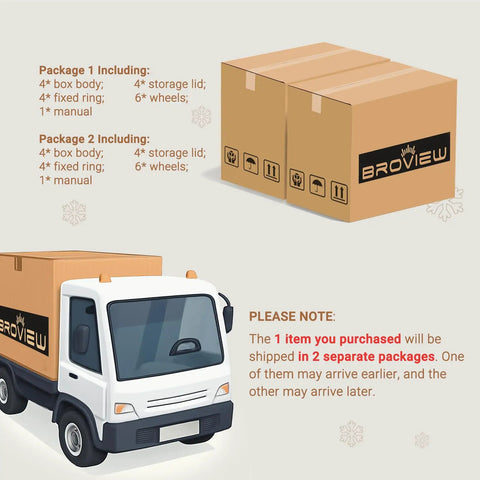 Heavy Duty 600 Gallon Storage Bins 8 Pack Beast Mode Stackable Boxes shown in shipping boxes delivery truck note on separate packages.