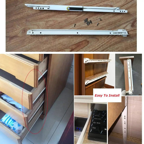 Top Notch White Steel Roller Drawer Slides One Pair Bottom Mount Heavy Duty Cabinet Runners With Slick Rollout Action Built Tough For Dresser Keyboard Shelf And Garage Workbench Assembly In Various Lengths