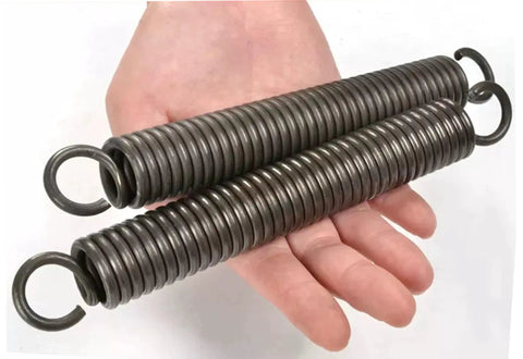 Shop Grade Dual Hook Tension Springs Formed From Heat Tempered Steel With S Shaped Double Ends for DIY and marine upgrades in hand.