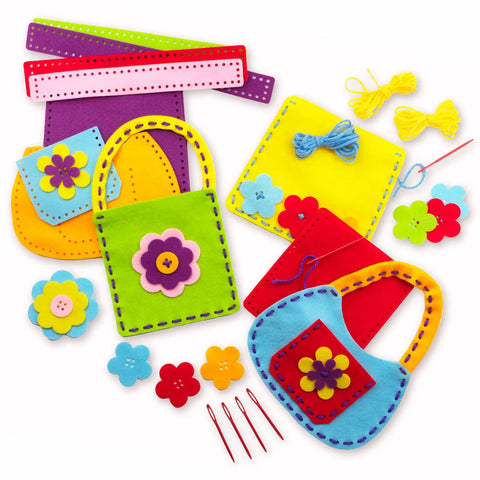 Beginner Sewing Kit For Kids Ages 6 And Up Kid Friendly Sew Your Own Felt Bags With Handles Screen Free No Mess DIY Projects