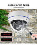 Heavy Duty POE IP Camera With Kickass 8MP 4K Ultra HD Resolution And Built In Audio For Smooth Indoor Outdoor Surveillance Featuring Dead Simple Plug And Play Setup With Toughened Low Light Performance, vandal-proof design shown in action.