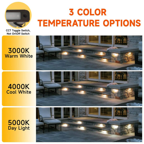 7 Inch LED Hardscape Lighting Kit With 5W Output Outdoor Step Lights Three CCT Options 3000K 4000K 5000K
