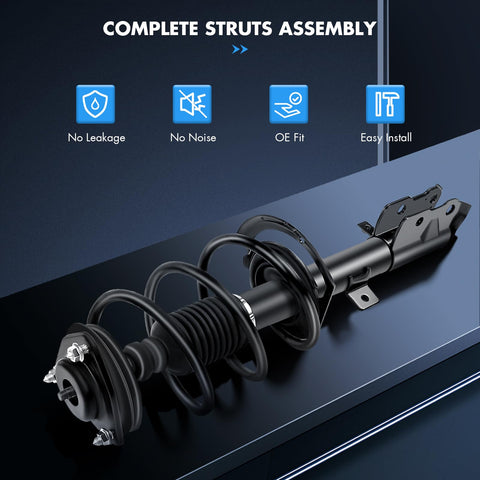 Front Complete Struts Assembly With Coil Spring Direct Fit For 2007 Through 2017 Jeep Compass 4WD, 2007 Through 2017 Jeep Patriot, And 2007 Through 2012 Dodge Caliber Shock Absorber Replacement OE 172367 172368
