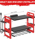Power Tool Organizer Wall Mount With Charging Station And Storage Rack, 3 Tier Heavy Duty Metal Tool Rack With 4 Drill Holders