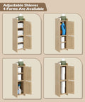 Top Tier Rattan Bathroom Cabinet Ultra Slim Floor Stand Toilet Paper Organizer Fights Clutter In Tight Corners with adjustable shelves.