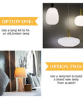 Comparison chart showing options to use Easy DIY Table Lamp Repair Kit With 3 Way Socket And 96 Inch Cord Bronze for lamp repair or creation.