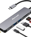 Space gray 7 In 1 USB C Hub For MacBook And USB C Laptops With 4K HDMI 100W Power Delivery USB 3 0 Ports SD And TF Card Reader Boss Level USB C Dock
