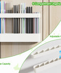 Slick Silicone Straw Holder For Cabinet Door Sturdy Reusable Straw Organizer And Dispenser BPA Free, 6-compartment design with colorful straws.