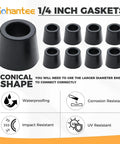 One Quarter Inch Quick Coupler Gasket Kit For HVAC And AC Refrigeration Hose Seals With Rugged Rubber Gasket Seals