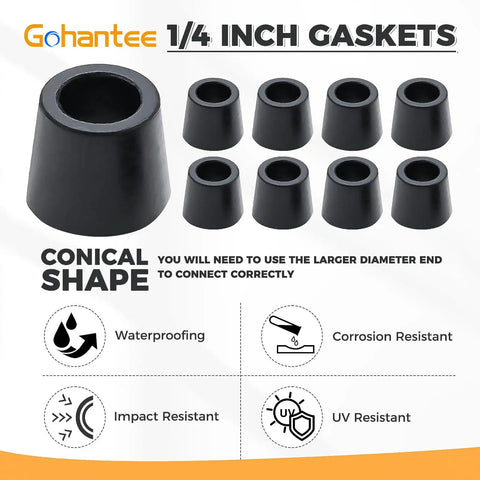 One Quarter Inch Quick Coupler Gasket Kit For HVAC And AC Refrigeration Hose Seals With Rugged Rubber Gasket Seals