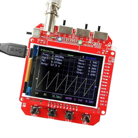 Portable Handheld Oscilloscope With 2.4 Inch TFT Display And Alligator Clip Probes, Beginner Electronics DIY Kit For Home Projects
