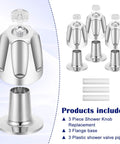 Three Piece Metal Shower Knob Replacement Kit For Price Pfister Verve Tub And Shower Faucets with flanges and screws