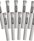 Front view of Go-To 10 Pack Diamond Drill Bit Set 6mm (1/4 Inch) with high speed steel and diamond coating for glass, tiles, and marble.