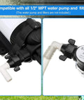 1/2 Inch NPT To 1/2 Inch Barb Elbow And Straight Swivel RV Water Pump Fittings With Thread Seal Tape, 360 Degree Rotating Quick Connect Adapter For Leakproof Hose Setup And Easy Install; black elbow and straight connectors