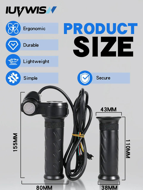Twist Throttle Grip With Two Keys For Ridstar Q20 And Q20 Pro Lite Electric Bike, Smooth Acceleration, Easy Install, Ergonomic Comfort, Replacement Handlebar Grip Upgrade For A Smoother, More Comfortable, Rad Ride