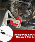 Heavy Duty Exhaust Hanger Kit Two Pack Universal Flexible Muffler Bracket With Anti Vibration Design installed on vehicle undercarriage