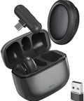 Wireless Lavalier Microphone For iPhone With AI Noise Reduction, 24bit 48kHz Studio Sound, USB-C, Charging Case, components