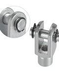 M6x1 Female Thread Air Cylinder Rod Clevis End Y Connector For Pneumatic Cylinders 32.5mm Length Piston Rod Clevis With Foot Mount Compatibility Durable Alloy Construction Built Tough 5 Pack, alloy clevis close-up
