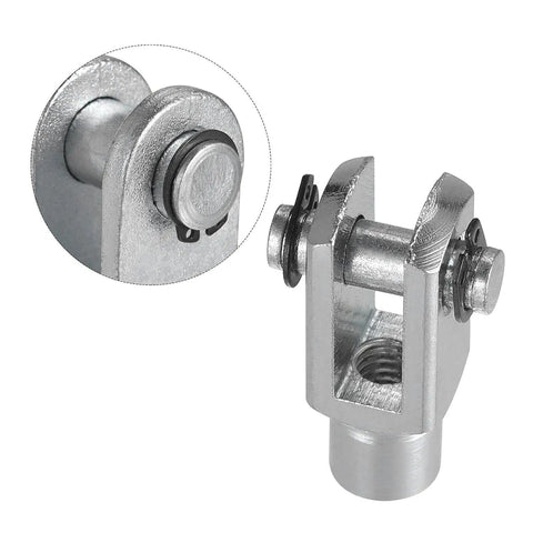 M6x1 Female Thread Air Cylinder Rod Clevis End Y Connector For Pneumatic Cylinders 32.5mm Length Piston Rod Clevis With Foot Mount Compatibility Durable Alloy Construction Built Tough 5 Pack, alloy clevis close-up
