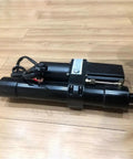 Heavy Duty Electro Hydraulic Linear Actuator With 200MM Stroke And 10000N Push Pull Force, black metal body, wires exposed, side view.