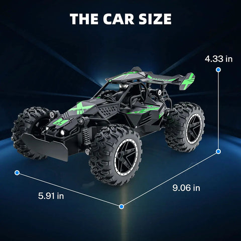 1 To 18 Scale Monster Dope RC Car For Kids Fast 20kmh Off Road Truck With Lights Durable ABS Chassis 40m Remote Range size dimensions