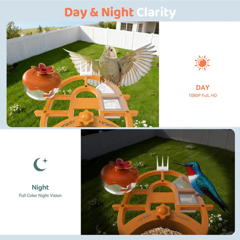 Dope Bird Feeder With Camera Outdoor Birdhouse AI Identifies 11000 Species 3K HD Quality And Arrival Alerts Solar Powered