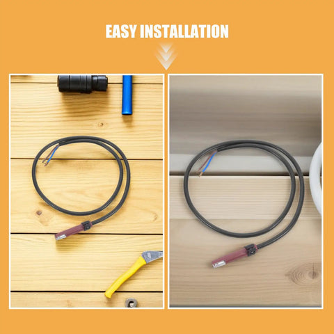 Gas Furnace Flame Sensor Probe Replacement Kit With Rapid Response For Home Heating Equipment Parts 2 Pack Black Plastic Burner Ignition Sensor For Easy DIY Install And Reliable Burner Detection, black lead with connector