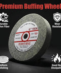 Durable Nylon Fiber Buffing Wheel Set 6 Inch By 1 Inch With Five Eighth Inch Arbor For Bench Grinder Or Drill Aluminum Buffing Wheels 180 Grit Polishing Discs 9 Pack.